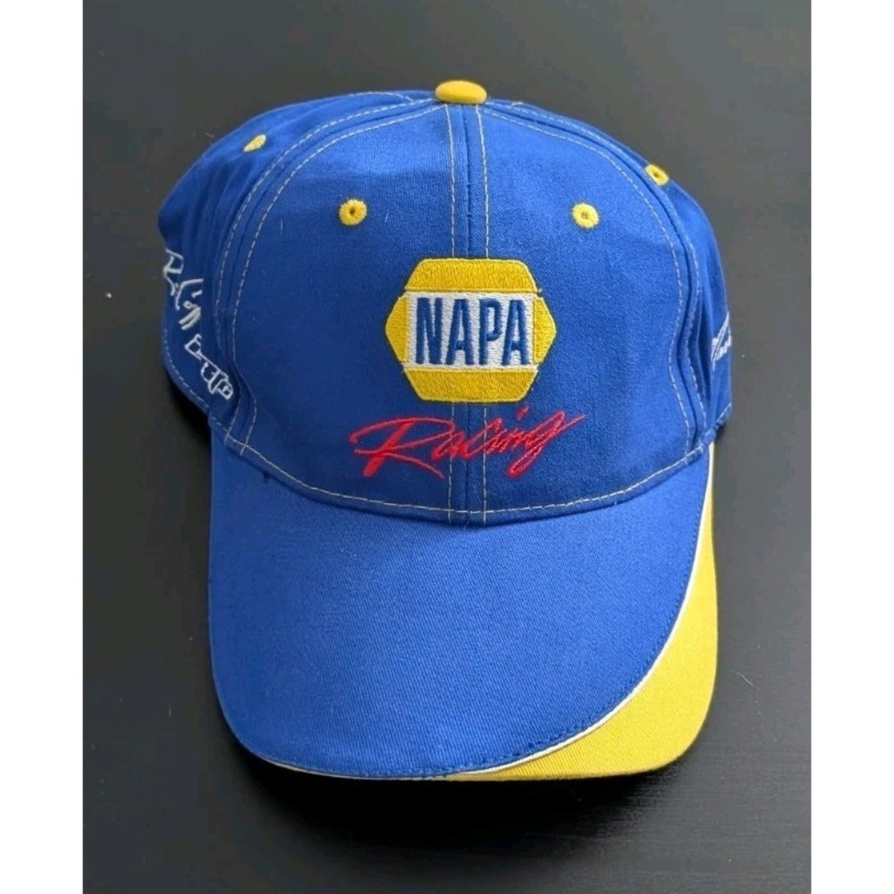Napa Racing Ron Capps Martin Truex Jr Adjustable Baseball Hat Blue Yellow OS